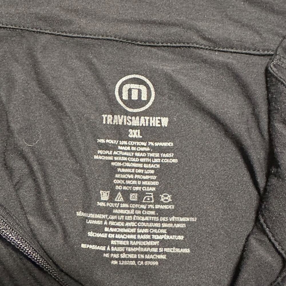 Travis Mathew Yanks Quarter Zip Men's Size 3XL Black Lightweight Pullover - Picture 3 of 5